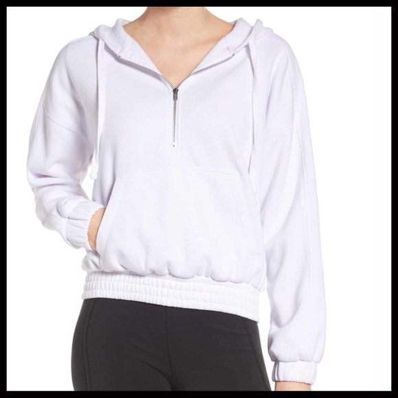 FREE PEOPLE WHITE PULLOVER DRAWSTRING HOODIE TOP - Picture 3 of 7